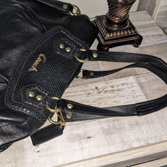 SOLD Coach Ashley Convertible Leather/Snakeskin Satchel/Shoulder Bag - Picture 3 of 8